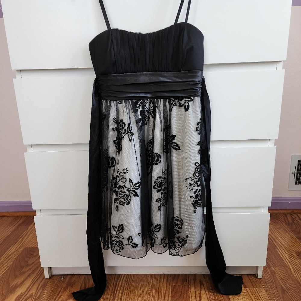 Black Lace Floral Dress